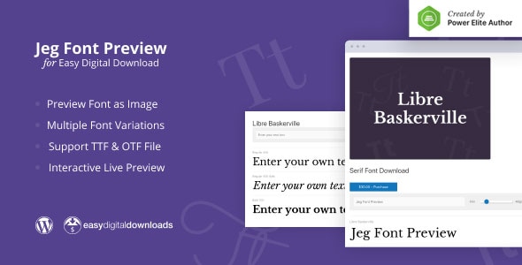 Jeg Font Preview - Easy Digital Downloads Extension WordPress Plugin - CodeCanyon Item for Sale