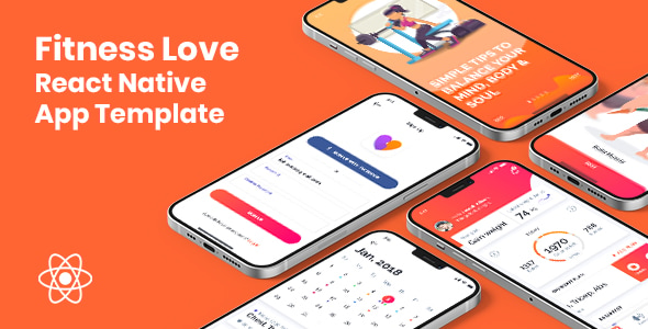 Fitness Love - React Native CLI App Template - CodeCanyon Item for Sale