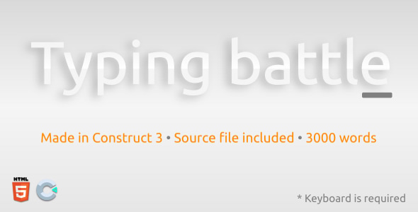 Typing Battle - HTML5 Skill Game - CodeCanyon Item for Sale