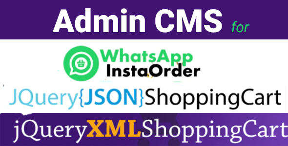 Admin CMS for WhatsApp Insta Order - jQuery JSON Store Shop - jQuery XML Store Shop - CodeCanyon Item for Sale