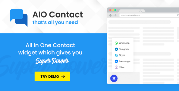 AIO Contact - All in One Contact Widget - Support Button - CodeCanyon Item for Sale