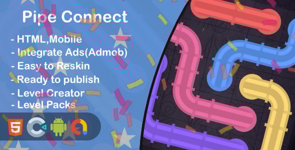 Pipe Connect(Html5 + Construct 3 +Mobile) - CodeCanyon Item for Sale