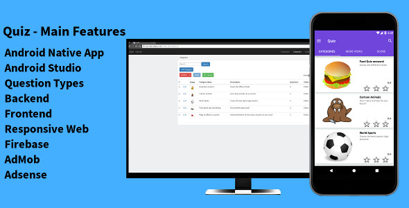 Quiz - Android Studio - Backend - Frontend - CodeCanyon Item for Sale