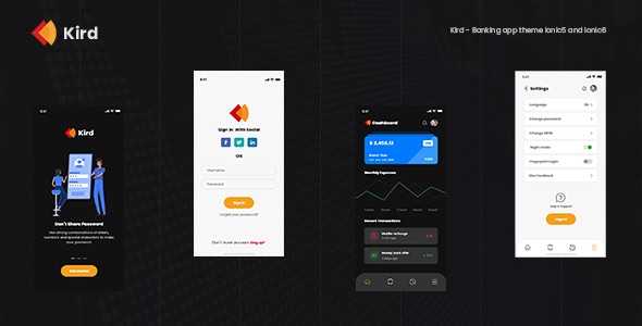 Kird - Banking app theme with ionic5 and ionic6 - CodeCanyon Item for Sale