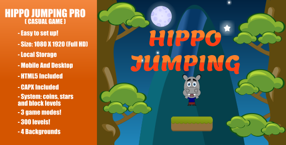 Hippo Jumping PRO | Construct 2 - CodeCanyon Item for Sale