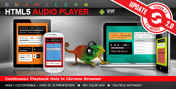 Chameleon HTML5 Audio Player With/Without Playlist - CodeCanyon Item for Sale