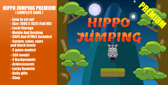 Hippo Jumping PREMIUM | Construct 2 - CodeCanyon Item for Sale