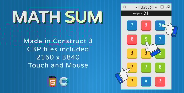 Math sum - HTML5 Educational Game by trezegames | CodeCanyon