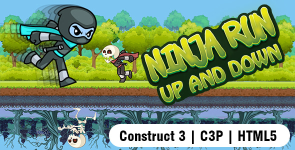 Ninja Run Up and Down Game (Construct 3 | C3P | HTML5) Endless Game - CodeCanyon Item for Sale