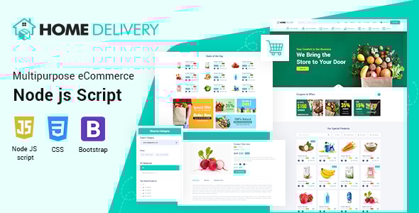 Home Delivery Ecommerce CMS Node JS Script - CodeCanyon Item for Sale