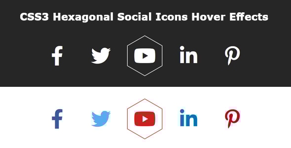 CSS3 Hexagonal Social Icons Hover Effects - CodeCanyon Item for Sale