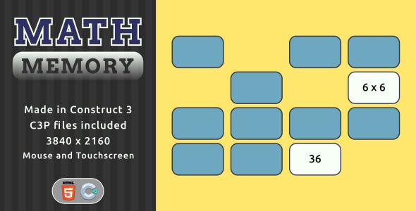 Math Memory - HTML5 Math game - CodeCanyon Item for Sale