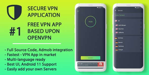 Secure VPN Android Application using OpenVPN - Secure, Reliable VPN Android Application - CodeCanyon Item for Sale