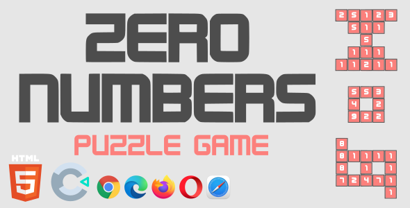 Zero Numbers - Puzzle Game - HTML5 (Construct 3) - CodeCanyon Item for Sale