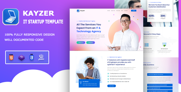 Kayzer - Business & IT Startup Template - CodeCanyon Item for Sale