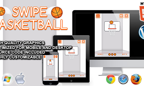 Swipe Basketball - HTML5 Sport Game by codethislab | CodeCanyon