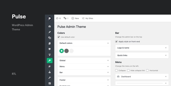 Pulse - WordPress Admin Theme - CodeCanyon Item for Sale