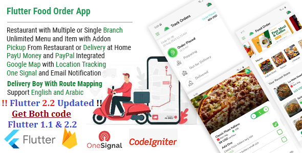 Single Restaurant Food Order Flutter full product Android & IOS + Delivery boy Native Android app - CodeCanyon Item for Sale