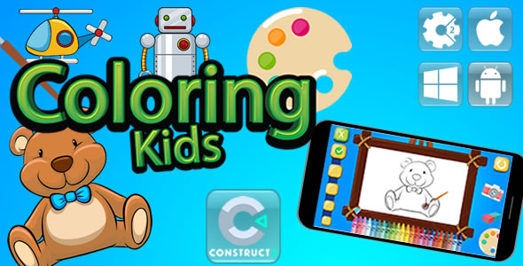 Coloring Kids - Html5 Game - Construct 3 (c3p) - CodeCanyon Item for Sale