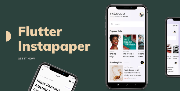 Flutter Instapaper redesign - CodeCanyon Item for Sale