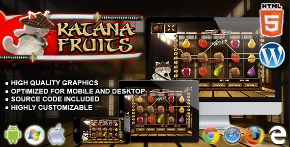 Katana Fruits Slot Machine - Premium HTML5 Casino Game - CodeCanyon Item for Sale