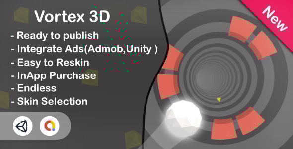 Vortex 3D (Unity Game+Admob+iOS+Android) - CodeCanyon Item for Sale