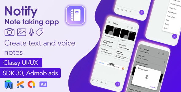 Notify - Android Note Taking App (V2 - May 2023)+ Admob Ads - CodeCanyon Item for Sale