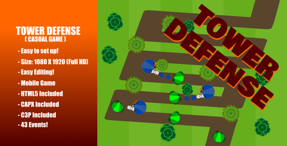Tower Defense | Construct 2 (capx) | Construct 3 (c3p) - CodeCanyon Item for Sale