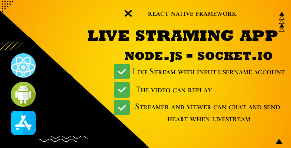 Live streaming App Backend Node.js - socket.io - CodeCanyon Item for Sale