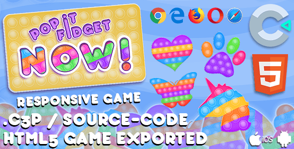 Pop It Fidget NOW HTML5 Game - With Construct 3 All Source-code - CodeCanyon Item for Sale