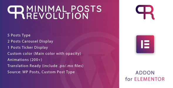 Minimal Posts Revolution For Elementor WordPress Plugin - CodeCanyon Item for Sale