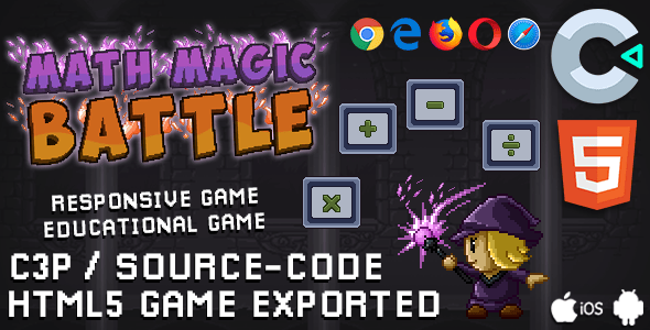 Math Magic Battle - Educational Game (HTML5 / Construct 3) - CodeCanyon Item for Sale