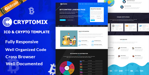 Cryptomix - Bitcoin, ICO & Crypto Template - CodeCanyon Item for Sale