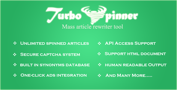 Turbo Spinner: Article Rewriter - CodeCanyon Item for Sale