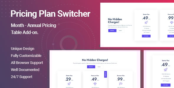 Pricing Plan Switcher Addon for Elementor - CodeCanyon Item for Sale