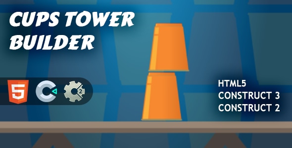 Cups Tower Builder HTML5 Construct 2/3 - CodeCanyon Item for Sale