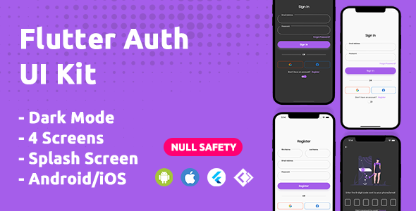 Flutter Login UI Kit Flutter - CodeCanyon Item for Sale