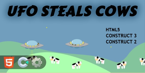 UFO Steals Cows HTML5 Construct 2/3 - CodeCanyon Item for Sale