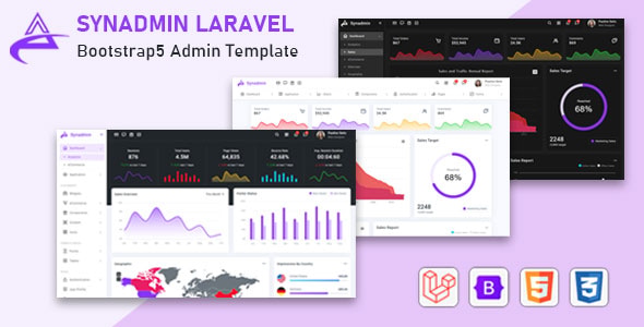 Synadmin - Laravel 8 + Bootstrap 5 Admin Template - CodeCanyon Item for Sale