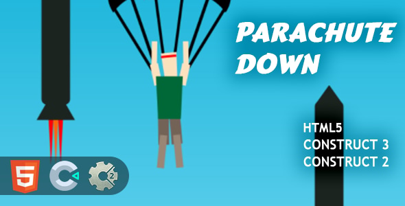 Parachute Down HTML5 Construct 2/3 Game - CodeCanyon Item for Sale