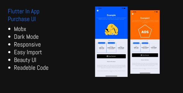 Flutter In App Purchase Responsive UI Template - CodeCanyon Item for Sale