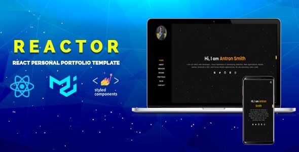 Reactor - React Personal Portfolio Template + React Hooks - CodeCanyon Item for Sale