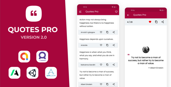 Quotes Pro app with Admin Panel and Admob , Facebook and Unity Ads - CodeCanyon Item for Sale