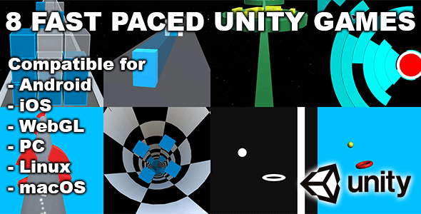 8 Fast Paced Unity Games Bundle - CodeCanyon Item for Sale