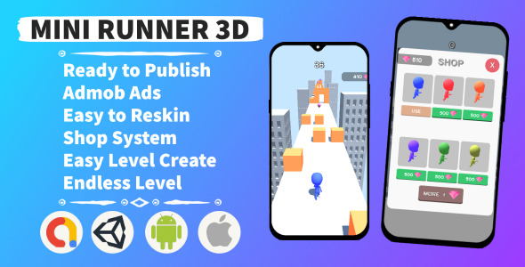 Mini Runner 3D (Unity+Admob+Hypercasual+Android) - CodeCanyon Item for Sale