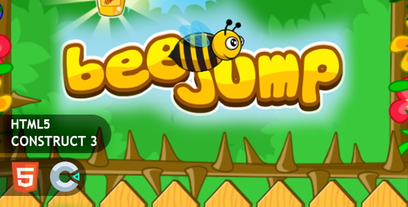 Flappy Bee Jump HTML5 Construct 3 Game by Sparximer | CodeCanyon