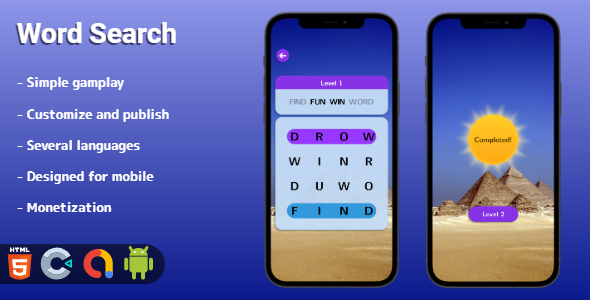 Word Search - HTML5 game (Construct 3) - CodeCanyon Item for Sale