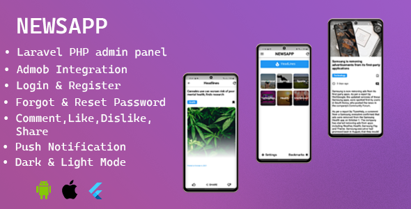 NEWSAPP - Flutter News App with Admin Panel - CodeCanyon Item for Sale