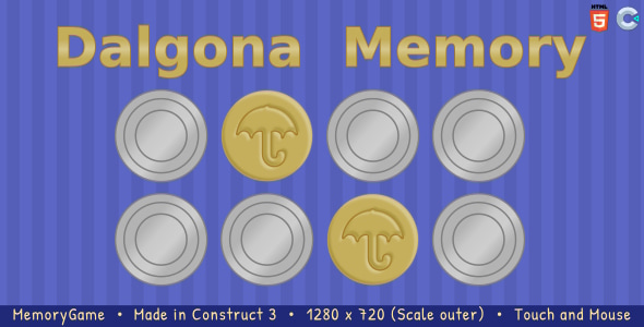 Dalgona Memory - HTML5 Memory game - CodeCanyon Item for Sale