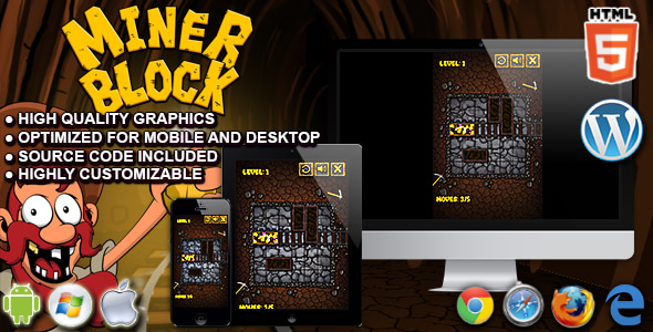 Miner Block - HTML5 Puzzle Game - CodeCanyon Item for Sale